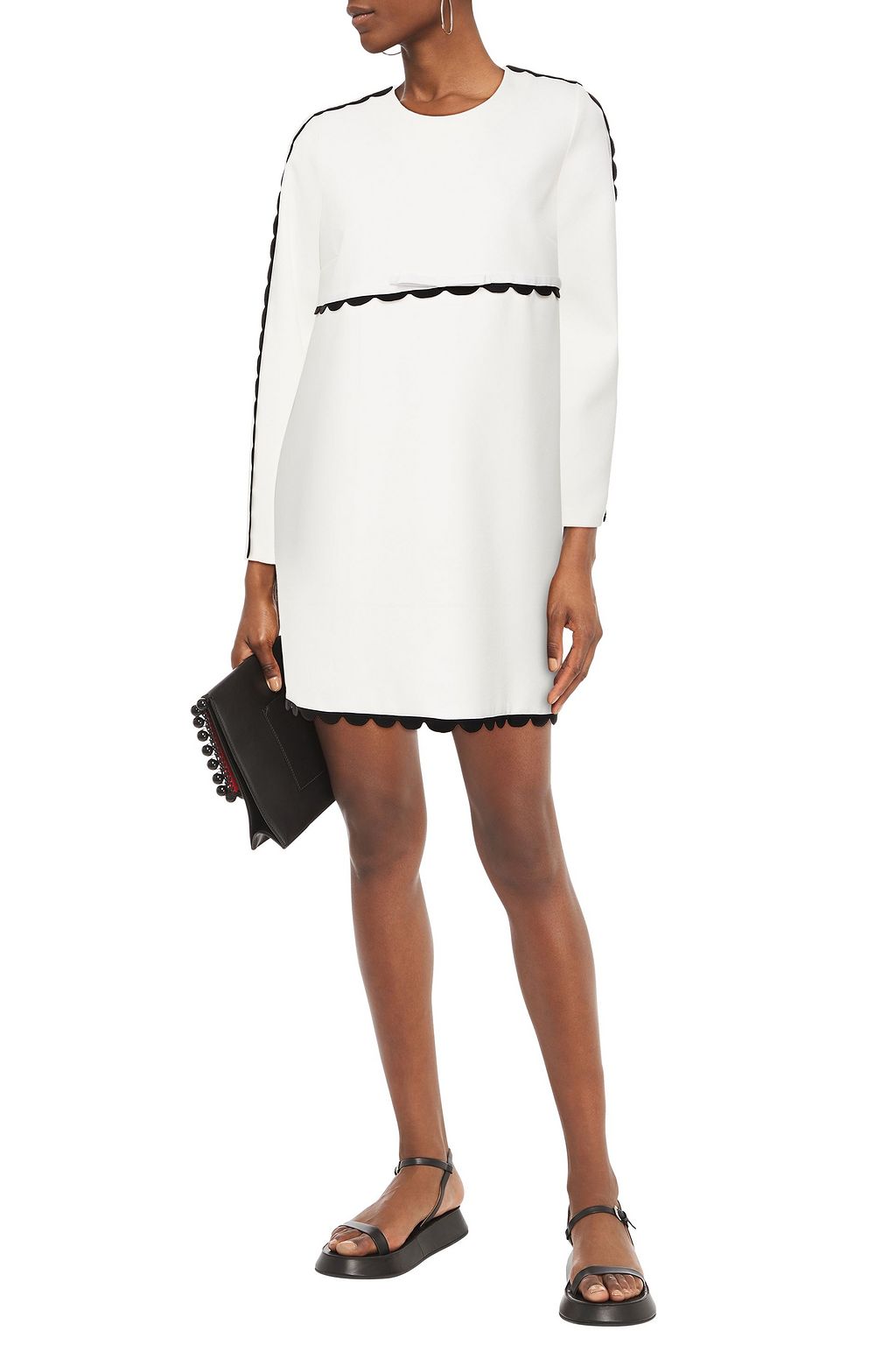 REDVALENTINO Scalloped crepe mini dress