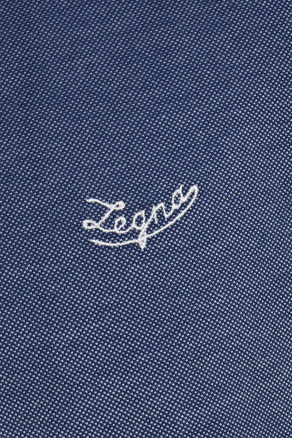ZEGNA Logo-embroidered cotton-piqué polo shirt