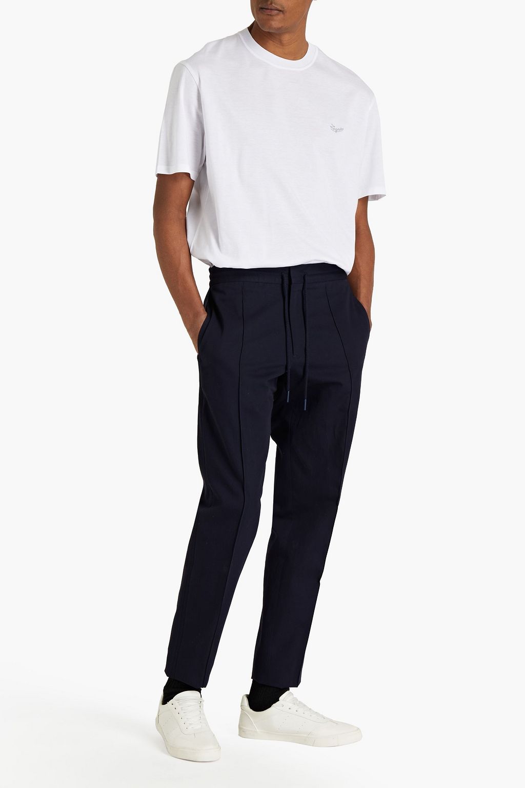 ZEGNA Embroidered cotton-jersey T-shirt