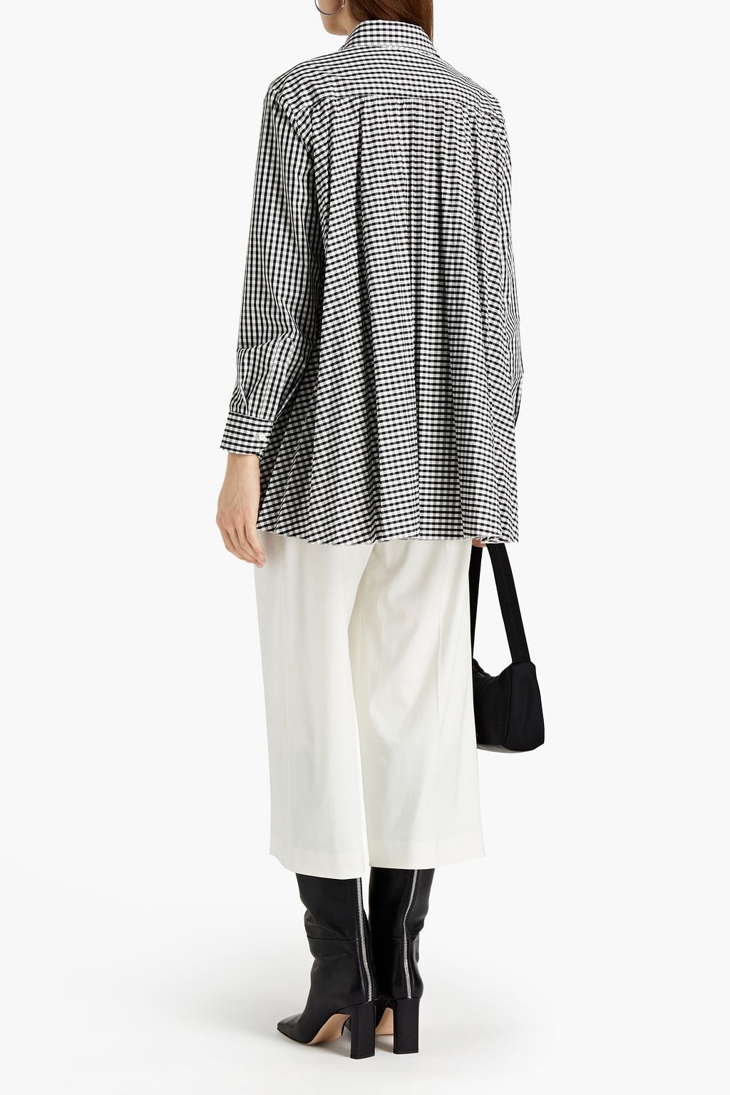 REDVALENTINO Gingham cotton-blend poplin shirt