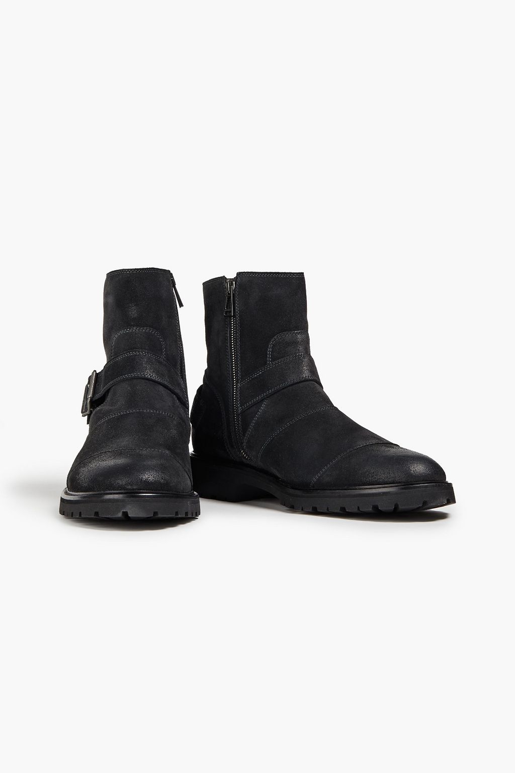 BELSTAFF Trialmaster buckle-embellished distressed suede boots