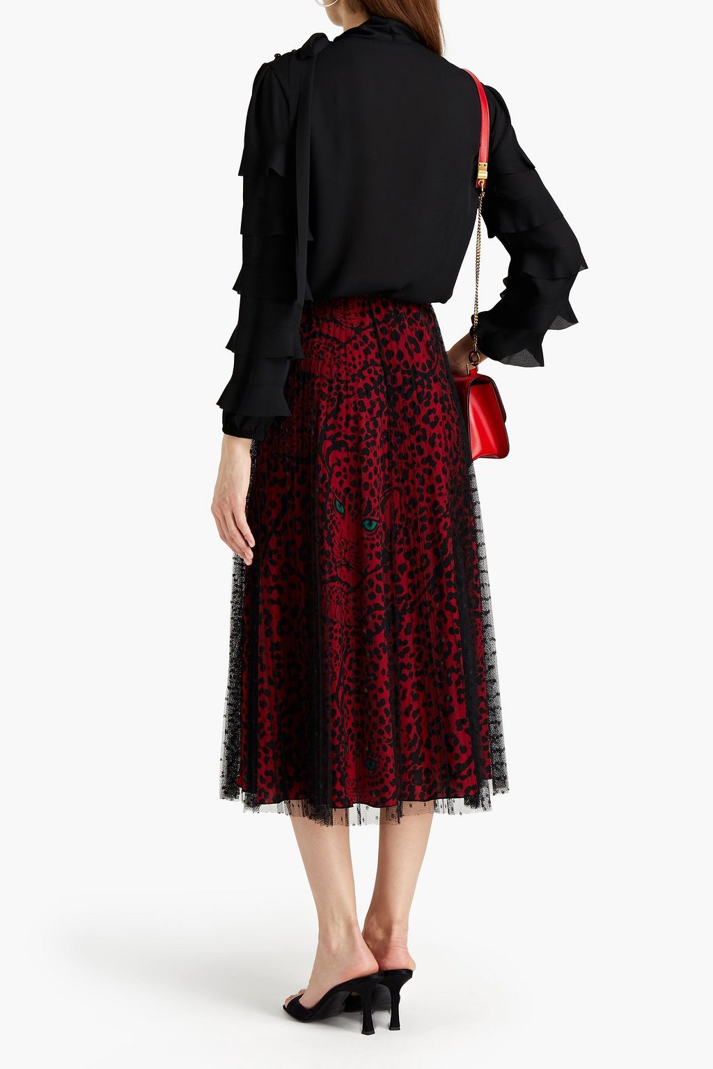 REDVALENTINO Tiered crepe de chine blouse