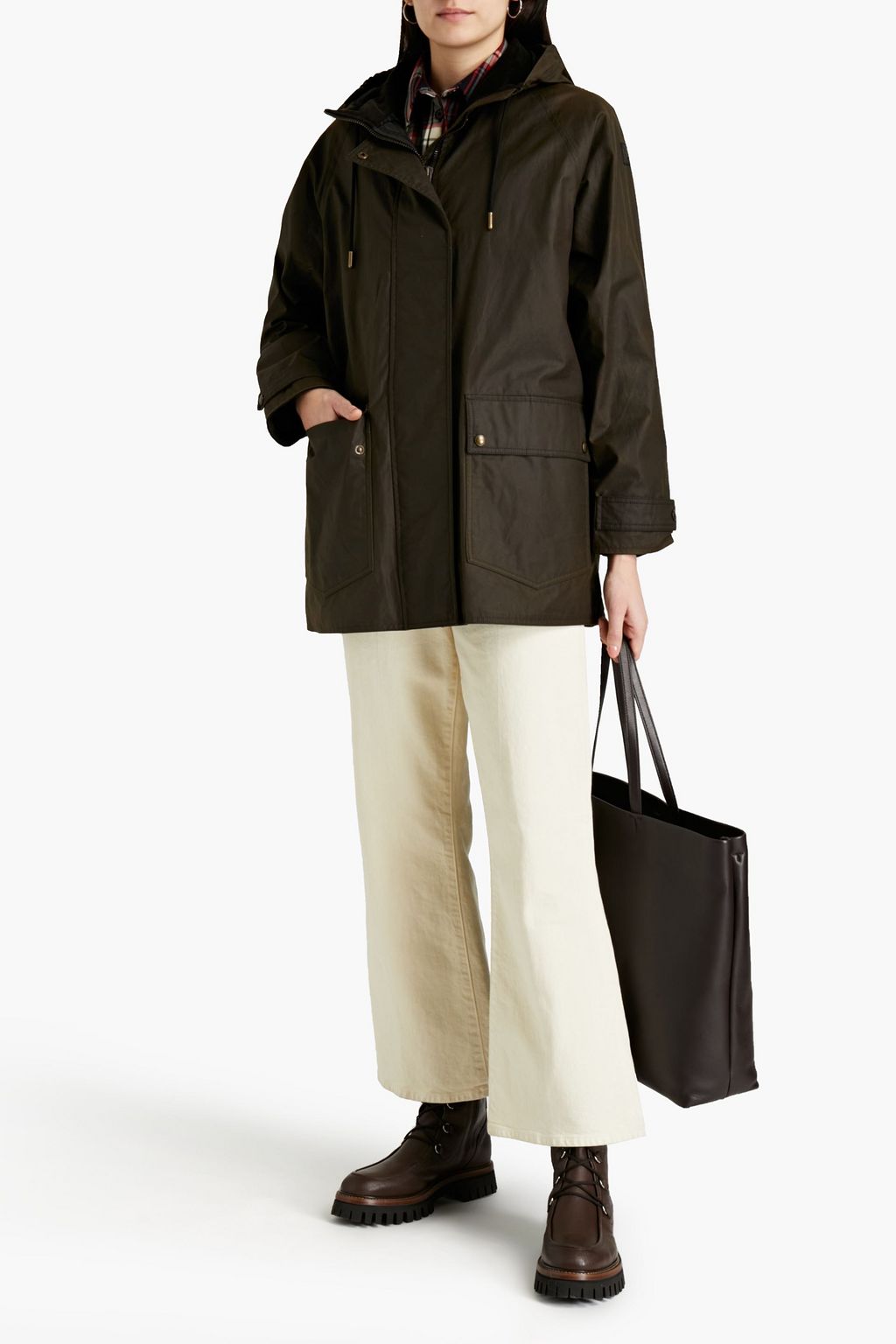 BELSTAFF Dunraven oversized coated cotton-canvas hooded jacket