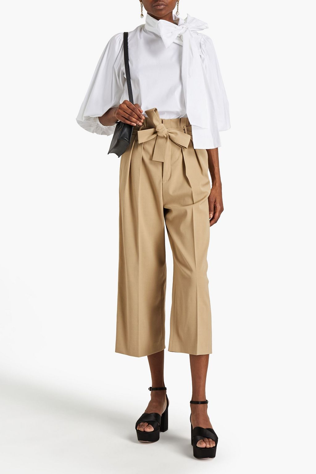 REDVALENTINO Pussy-bow cotton-blend poplin blouse