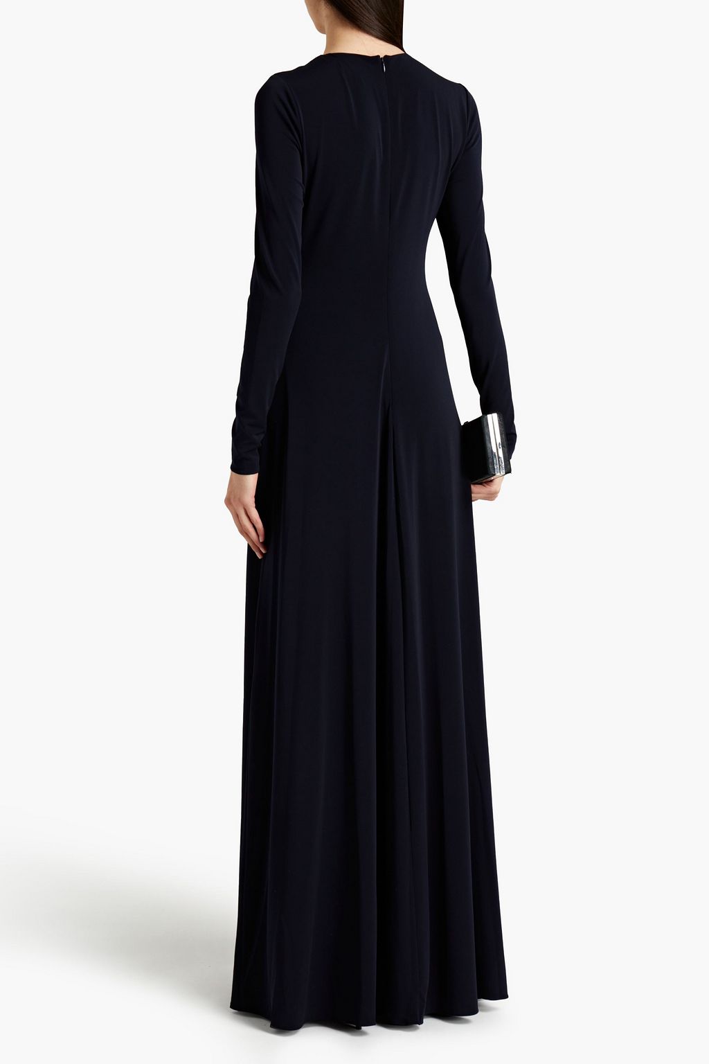 HALSTON Vera cutout ruched stretch-jersey gown