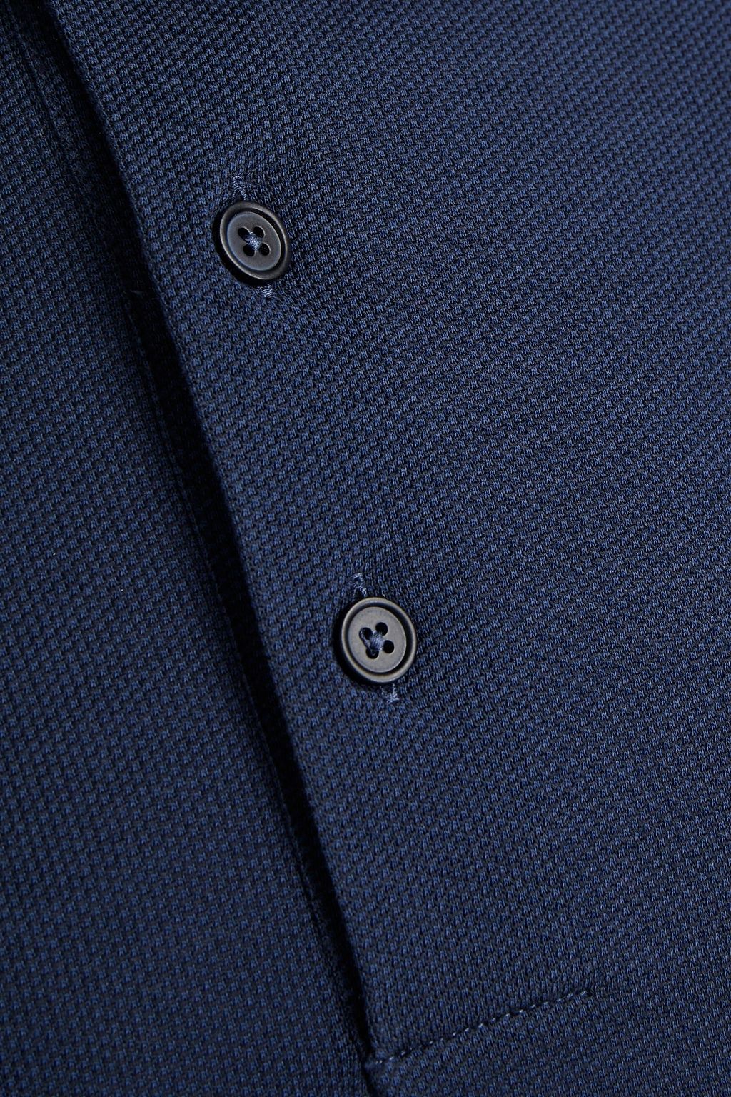 ZEGNA Cotton and silk-blend piqué polo shirt