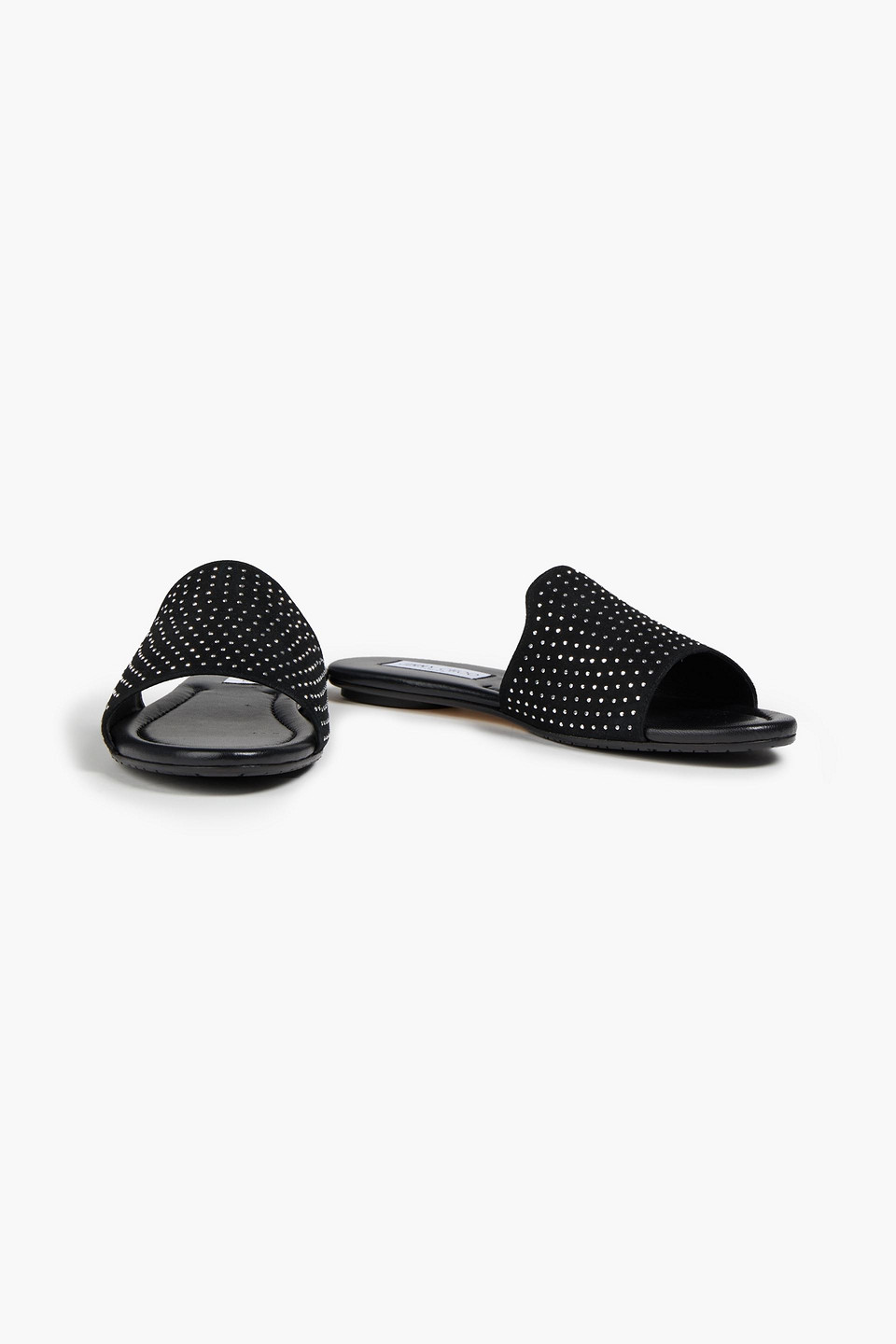 Jimmy Choo Nanda Studded Suede Slides In Black