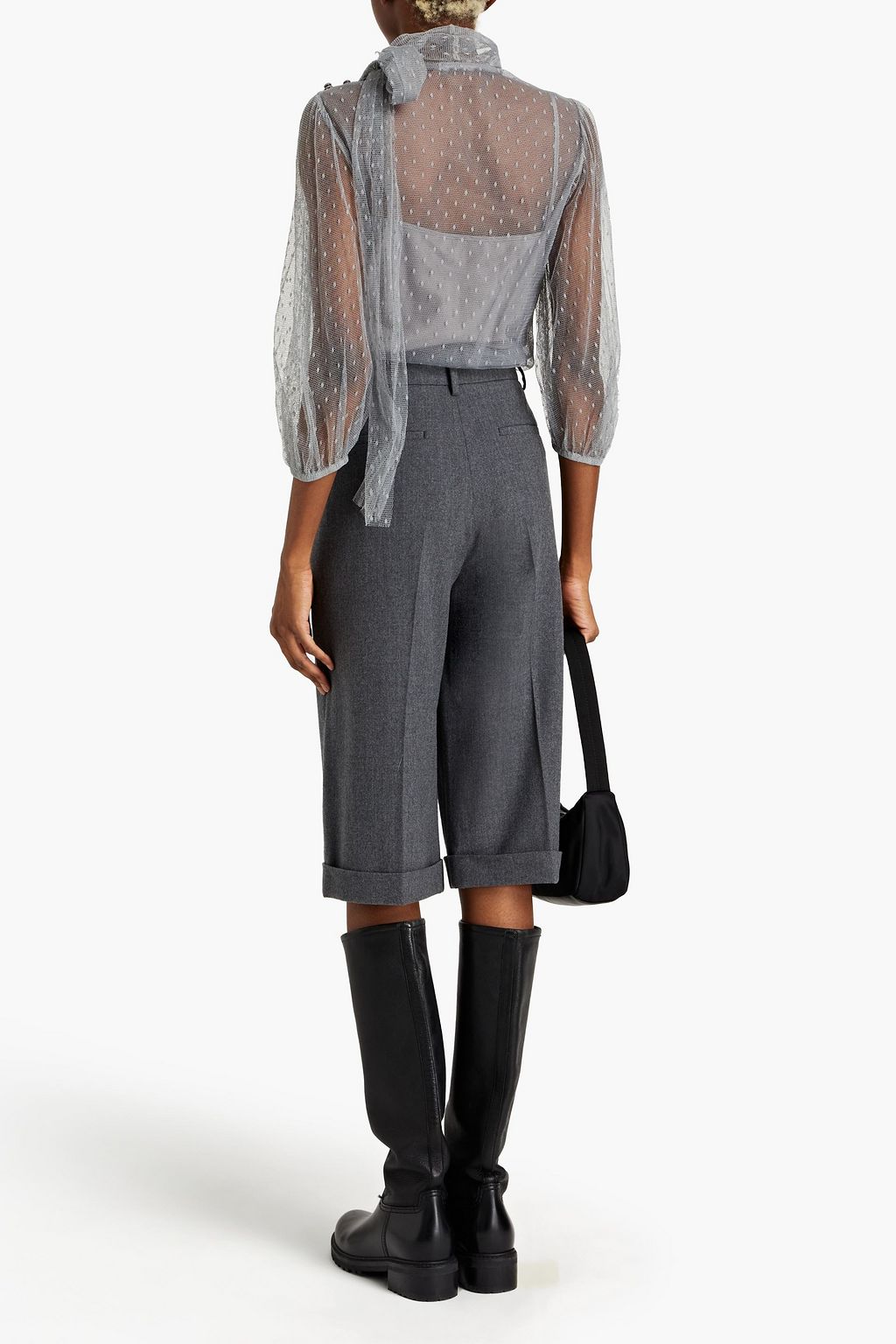 REDVALENTINO Pussy-bow point d'esprit top