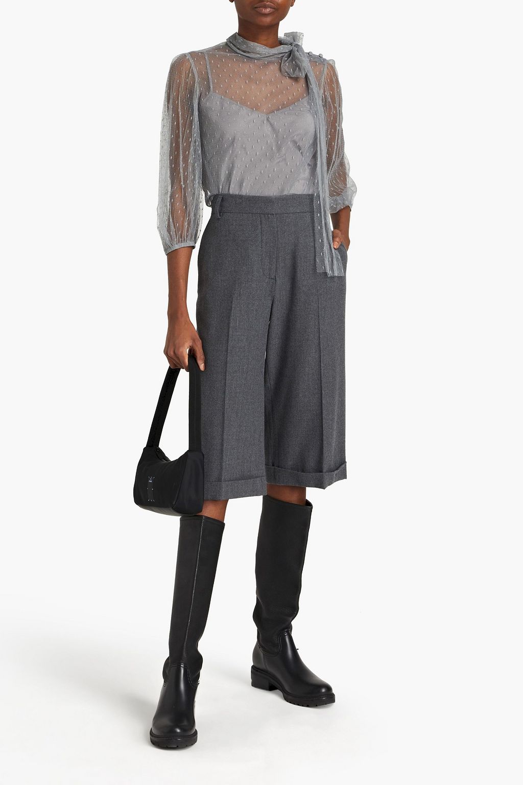 REDVALENTINO Pussy-bow point d'esprit top