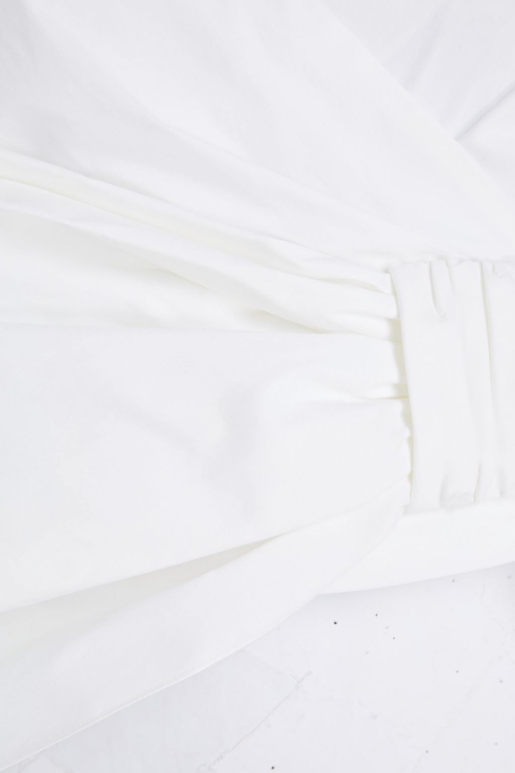 REDVALENTINO Cropped bow-embellished cotton-blend poplin top