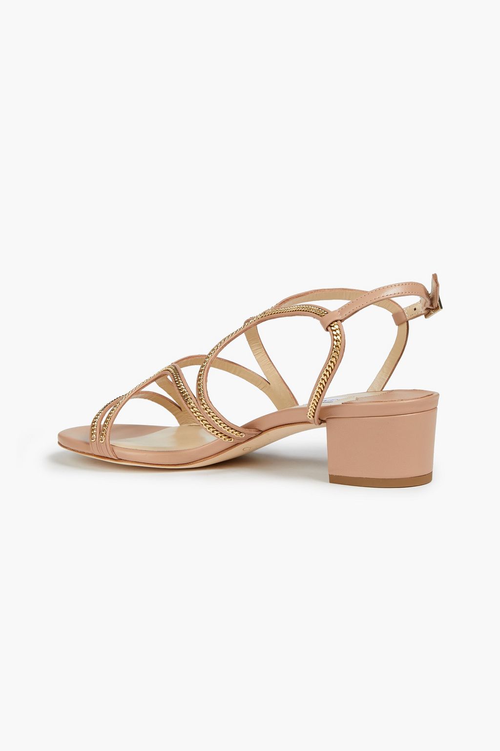 JIMMY CHOO Nickel 35 chain-trimmed leather sandals