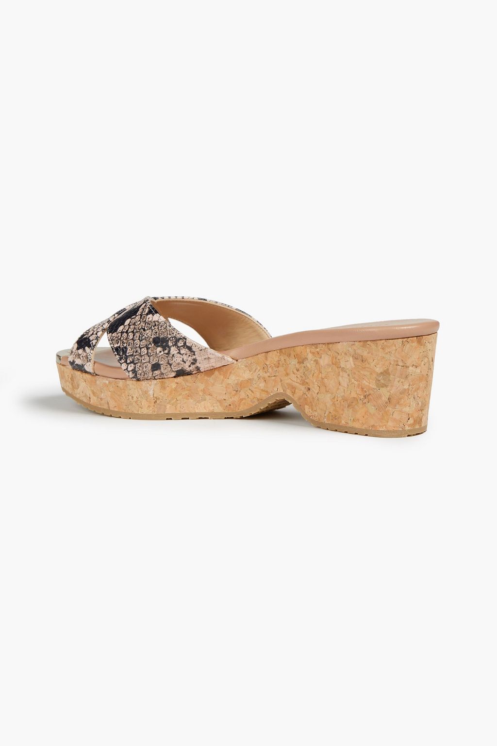 JIMMY CHOO Panna snake-effect leather platform mules
