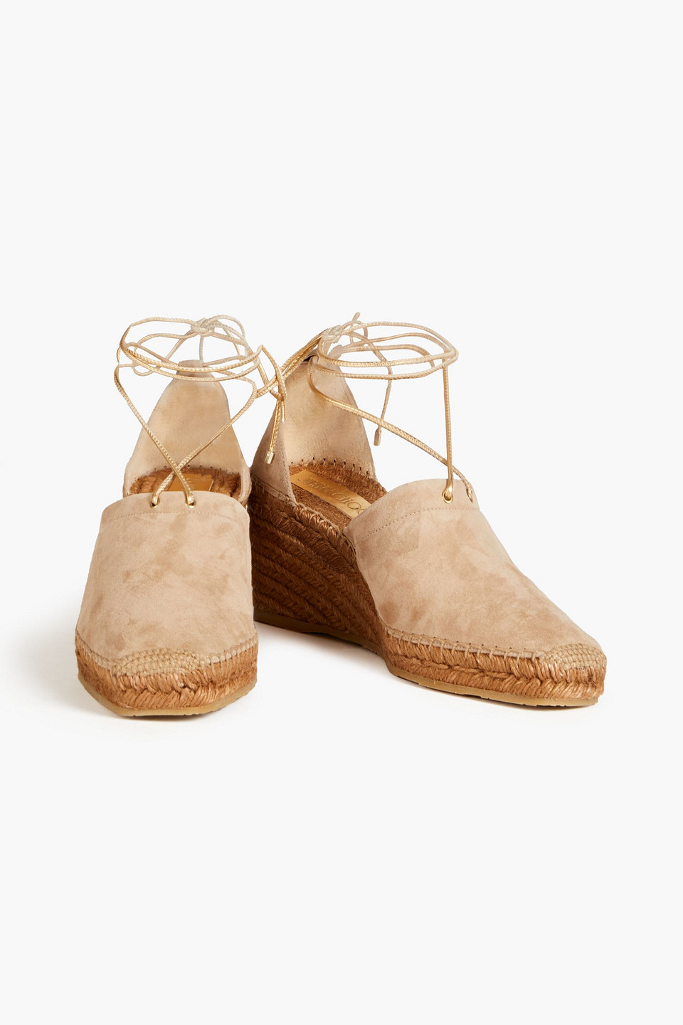 Jimmy Choo Dulcet 90 Suede Wedge Espadrilles In Brown