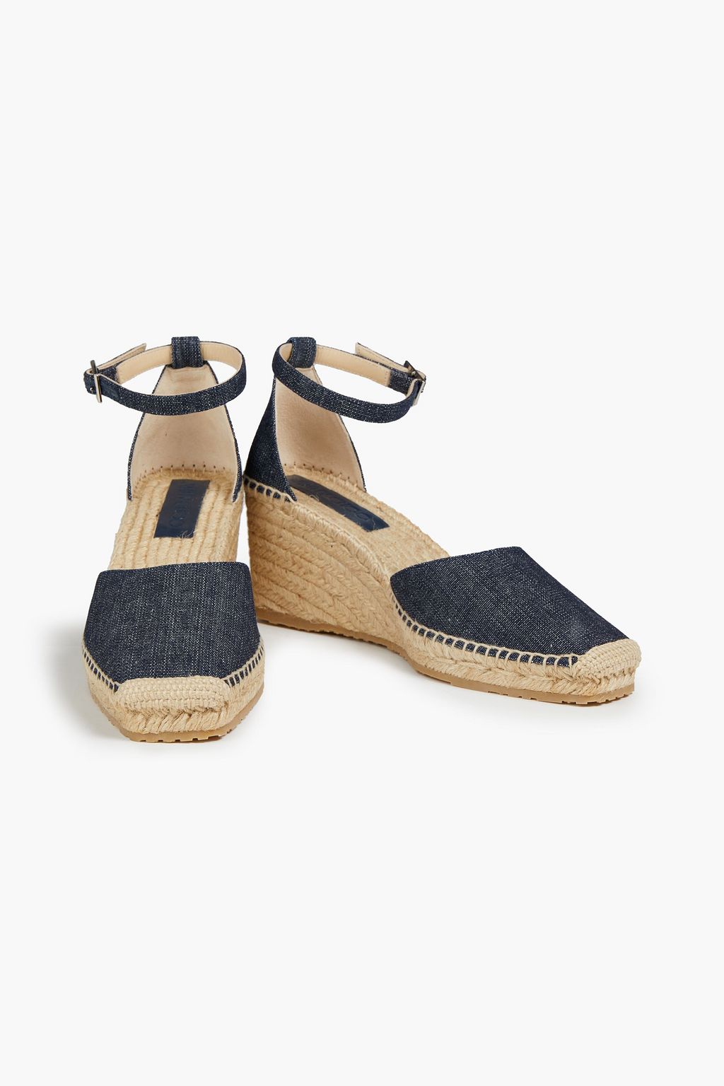 JIMMY CHOO Layken 90 denim wedge espadrilles