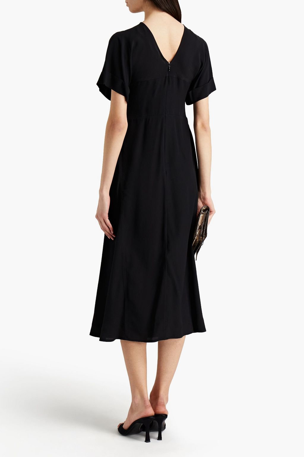 VICTORIA BECKHAM Gathered silk crepe de chine midi dress