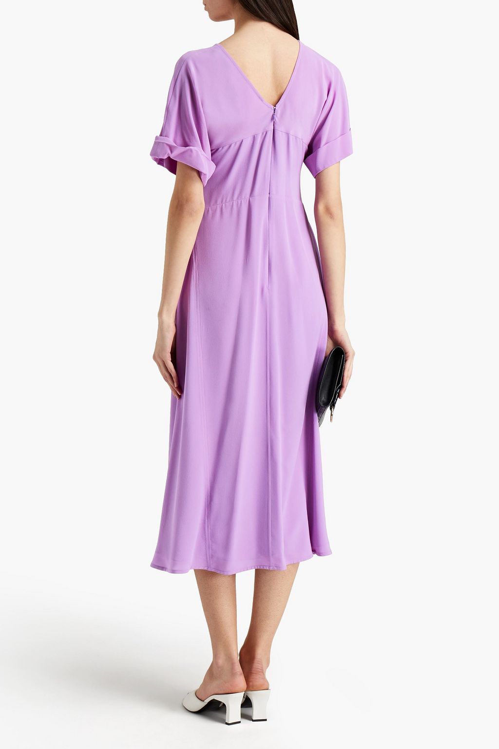 VICTORIA BECKHAM Gathered silk crepe de chine midi dress