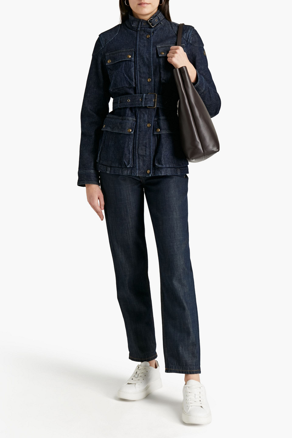 Belstaff Trialmaster Belted Denim Jacket In Blue