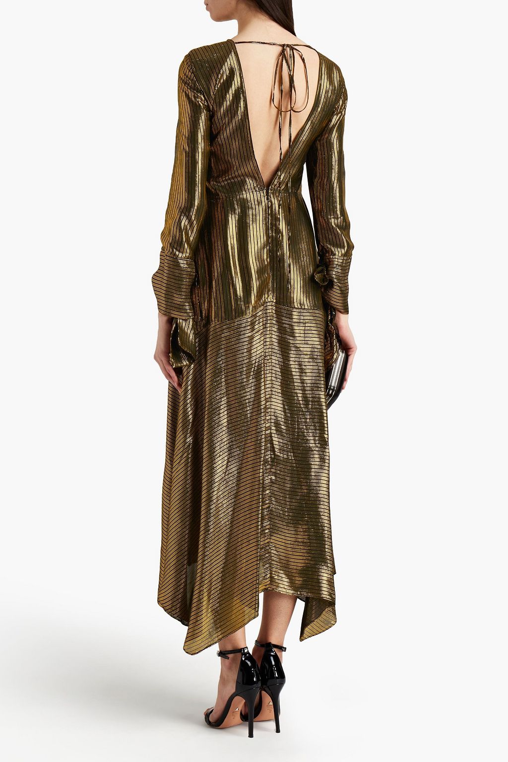 VICTORIA BECKHAM Cutout lamé midi dress