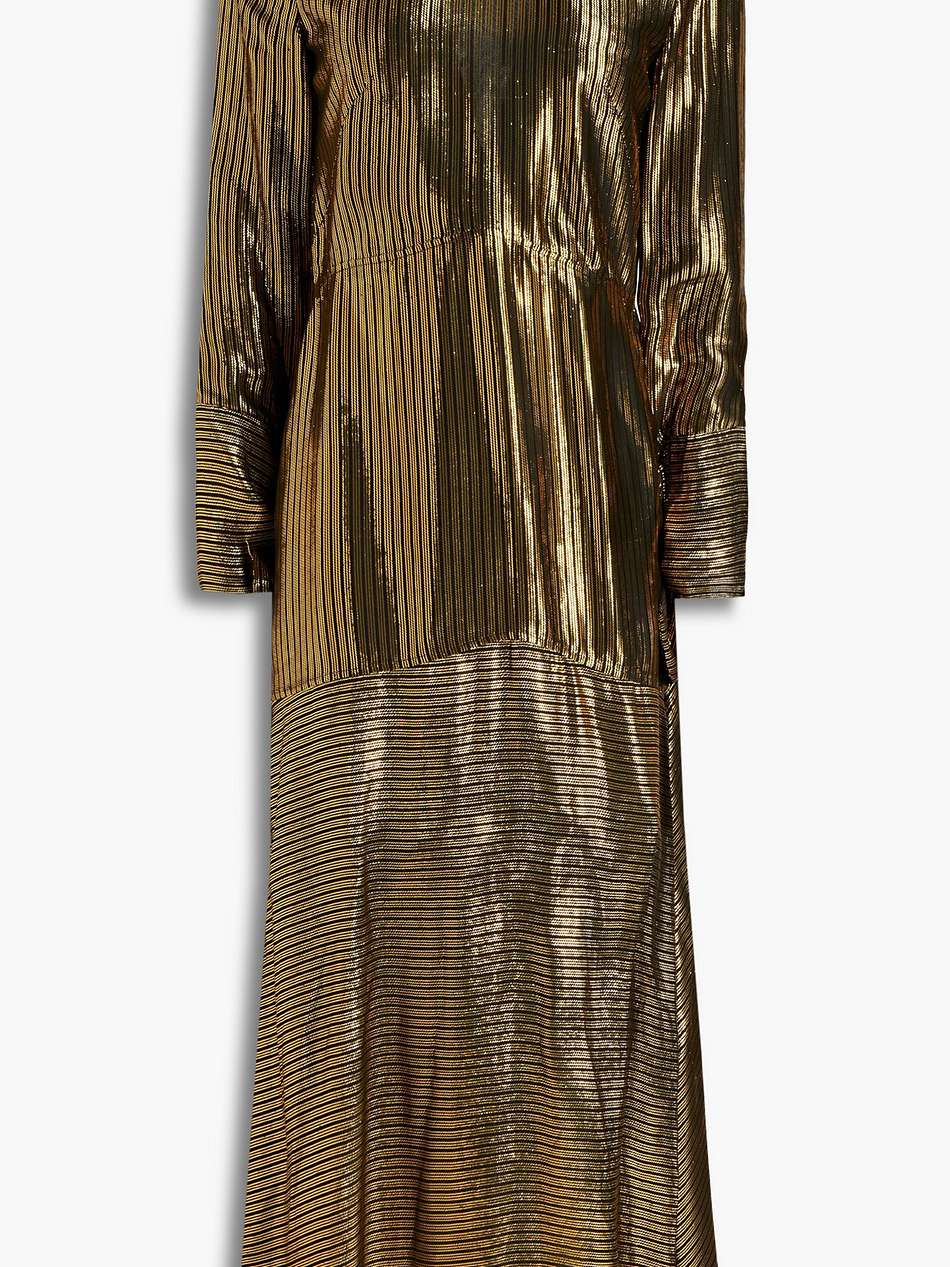 cutout lamé midi dress