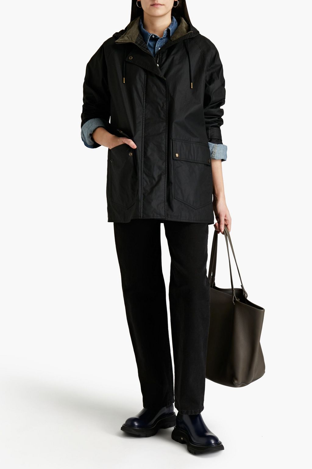 BELSTAFF Dunraven oversized coated cotton-canvas hooded jacket