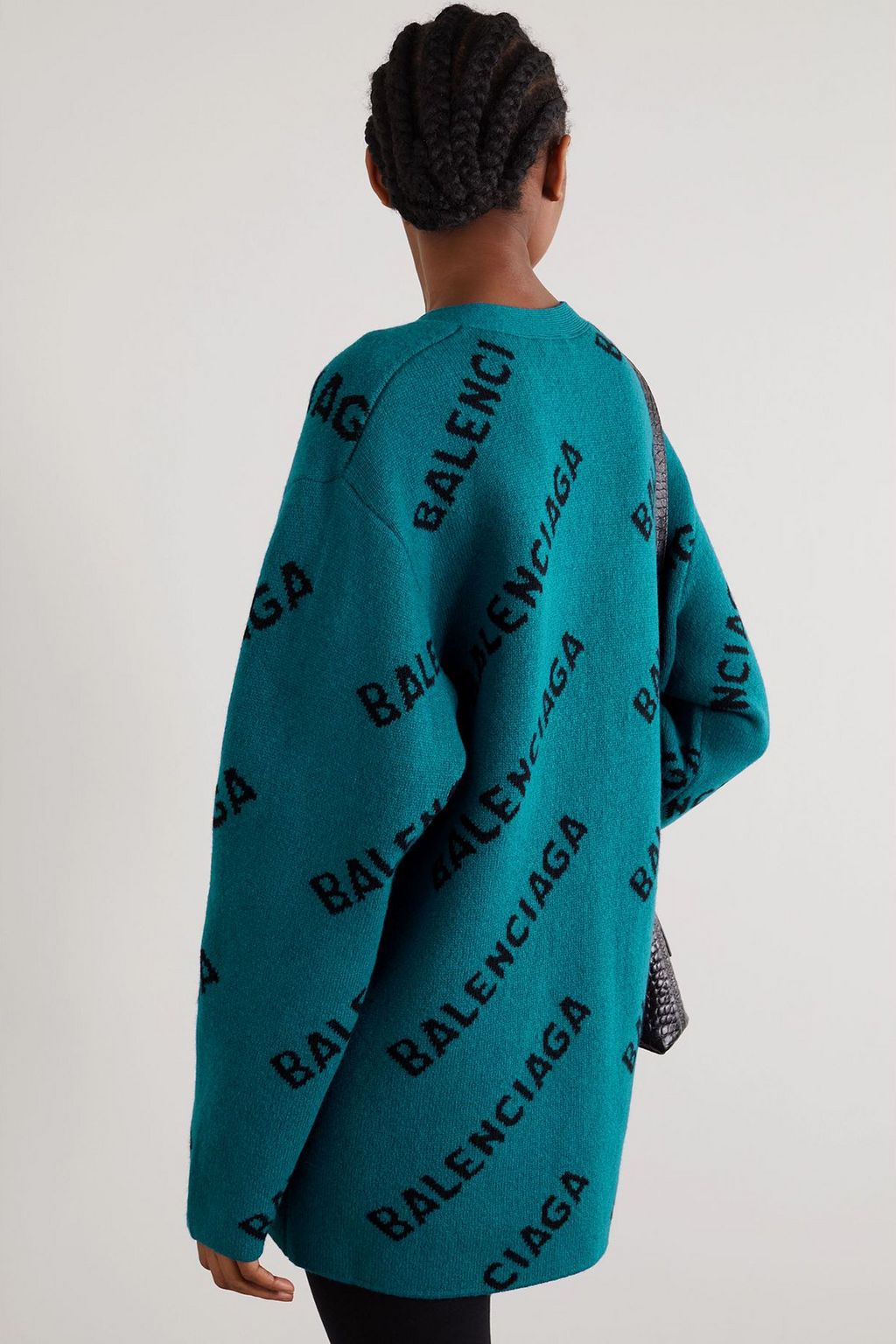 BALENCIAGA كارديغان من مزيج من الصوف بحبكة الجاكار
