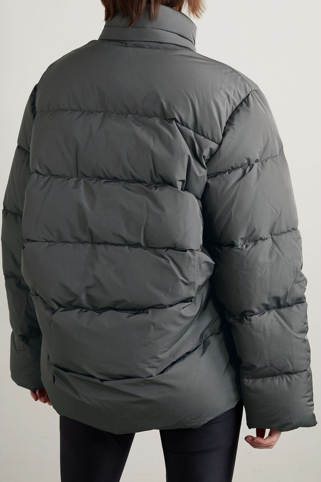 BALENCIAGA C-shape oversized hooded quilted shell jacket