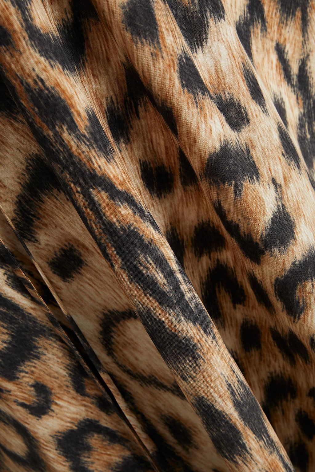 VICTORIA BECKHAM Gathered leopard-print shell midi dress