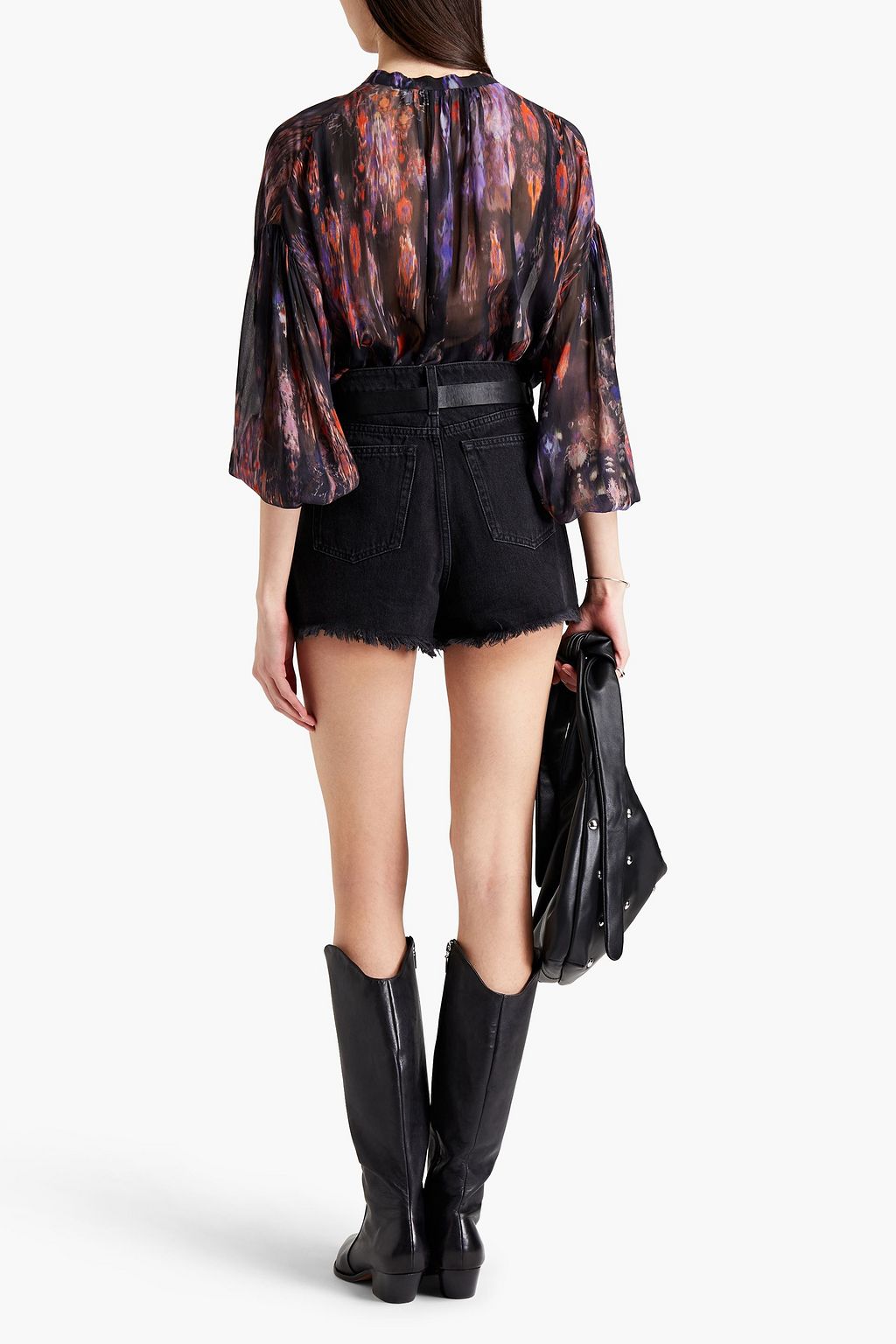IRO Lade printed chiffon blouse