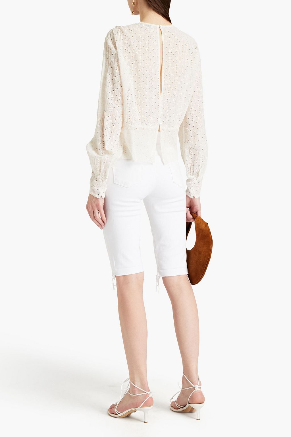 IRO Kithnos twist-front broderie anglaise blouse