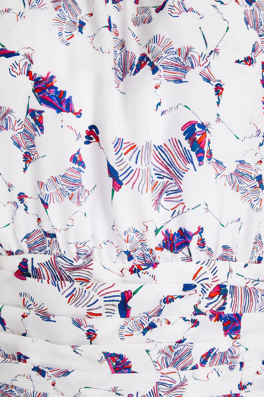 IRO Lorelli shirred printed silk-satin crepe blouse