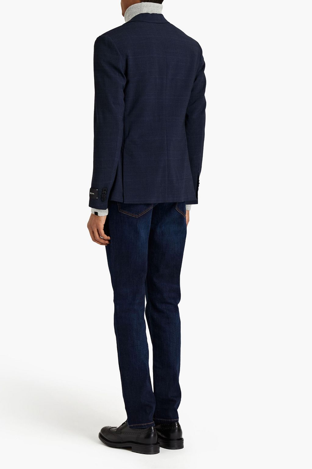 Z ZEGNA Prince of Wales checked wool-blend suit jacket