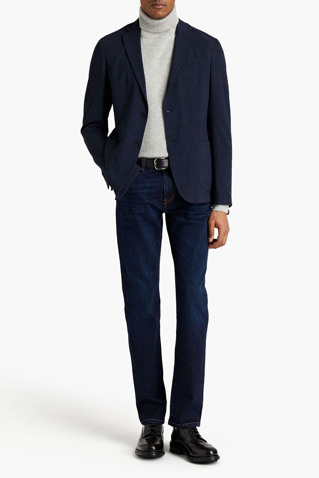 Z ZEGNA Prince of Wales checked wool-blend suit jacket