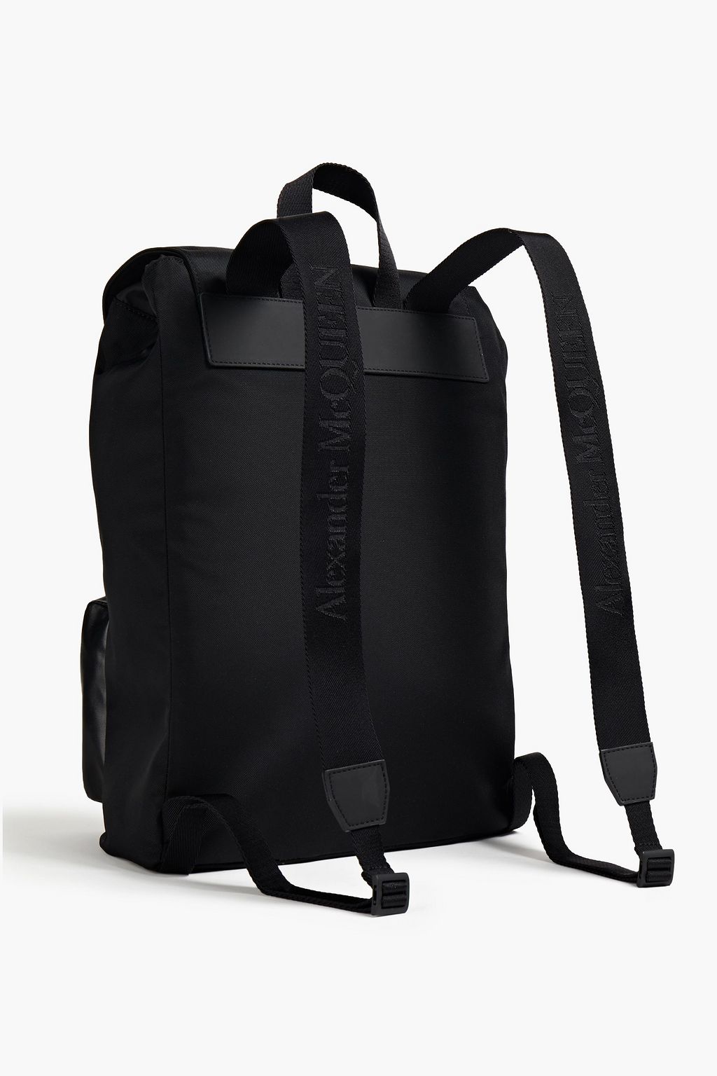 MCQUEEN Leather-paneled Cordura backpack