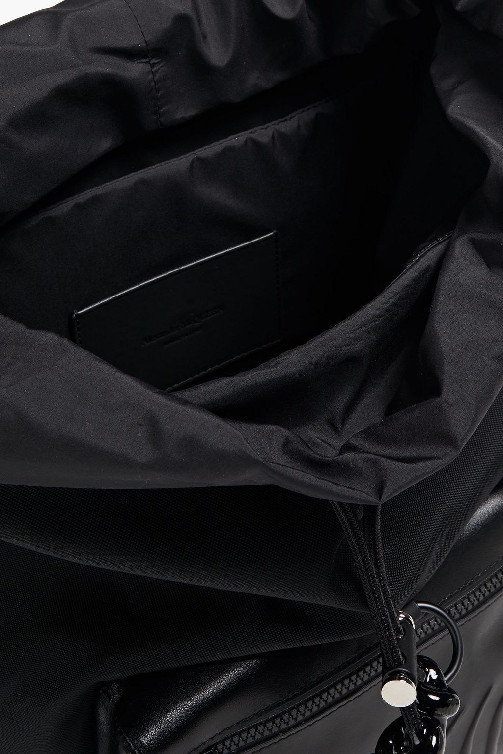 MCQUEEN Leather-paneled Cordura backpack