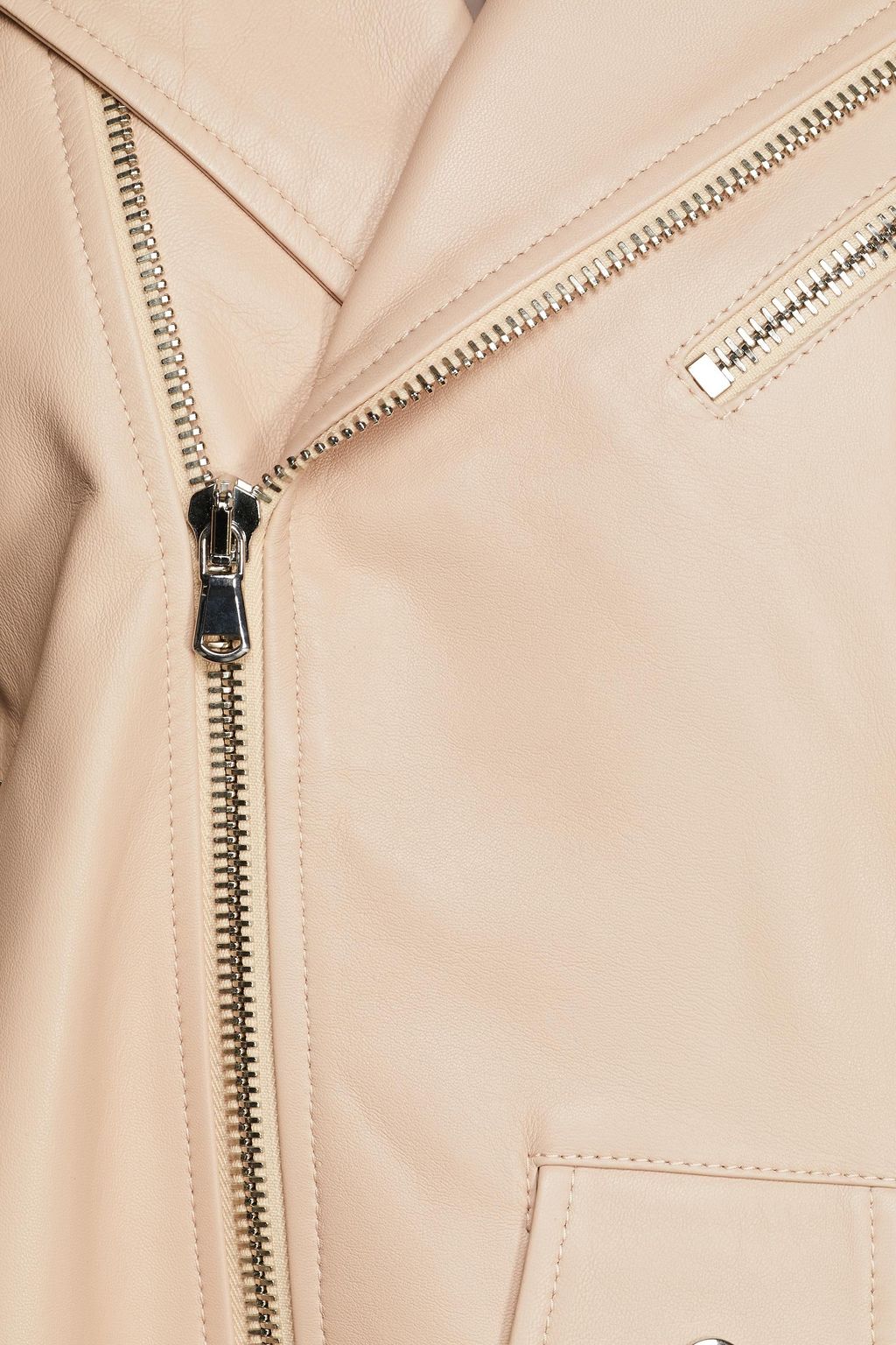 REDVALENTINO Pleated leather biker jacket