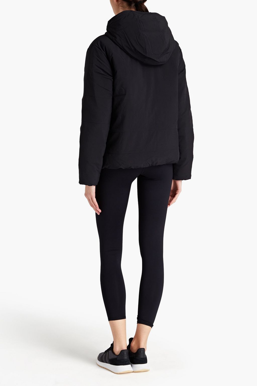 CALVIN KLEIN PERFORMANCE Logo-appliquéd stretch-jersey hooded down jacket