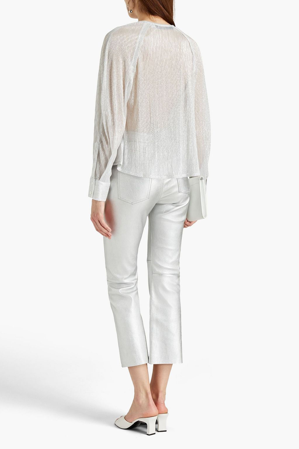 IRO Noumea metallic woven blouse