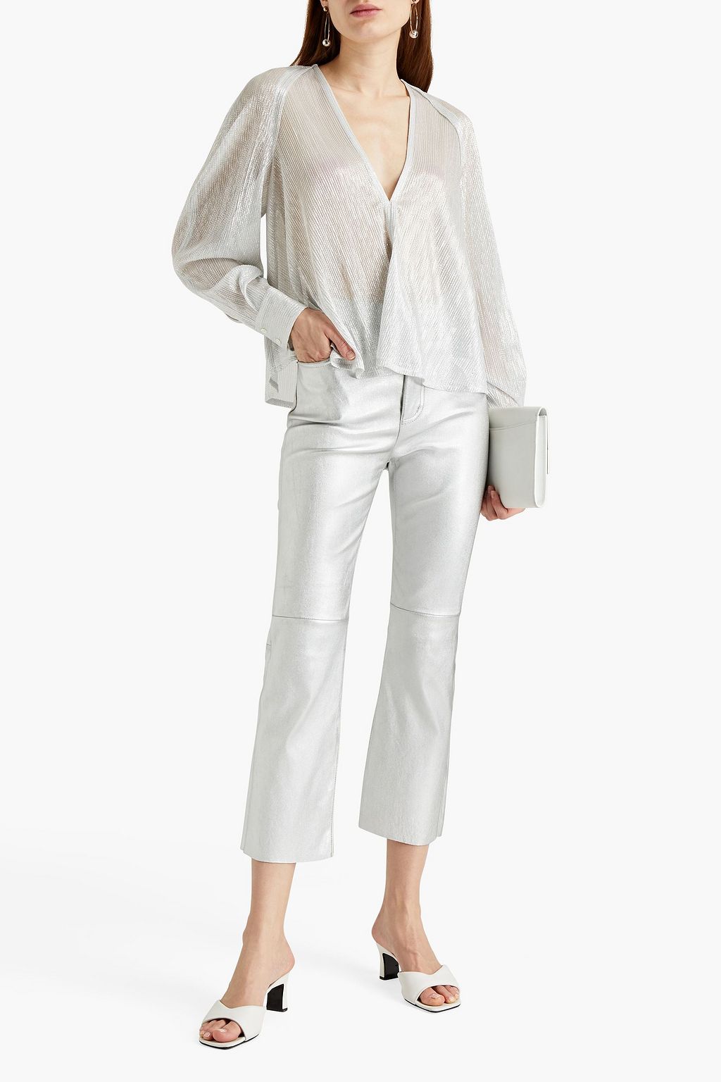 IRO Noumea metallic woven blouse