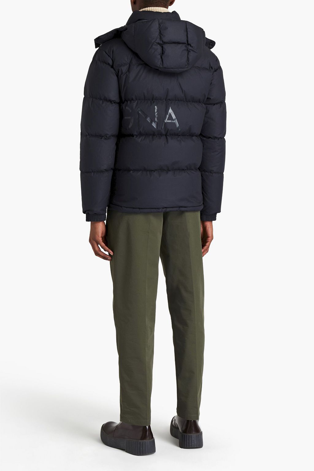 Z ZEGNA Printed quilted cotton down hooded jacket
