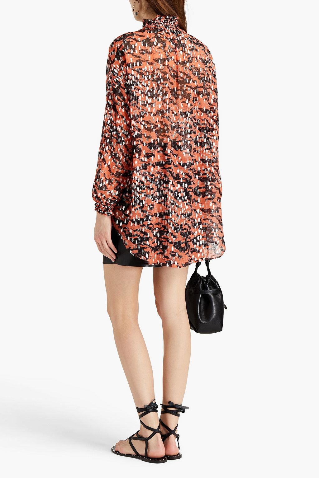 IRO Sella oversized metallic fil coupé jacquard blouse