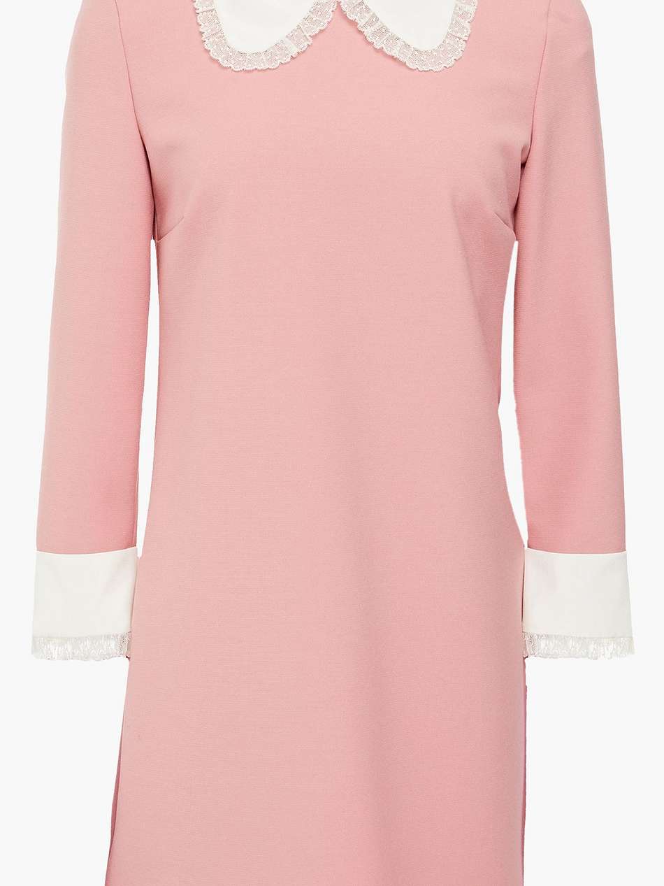 point d'esprit-trimmed crepe de chine mini dress
