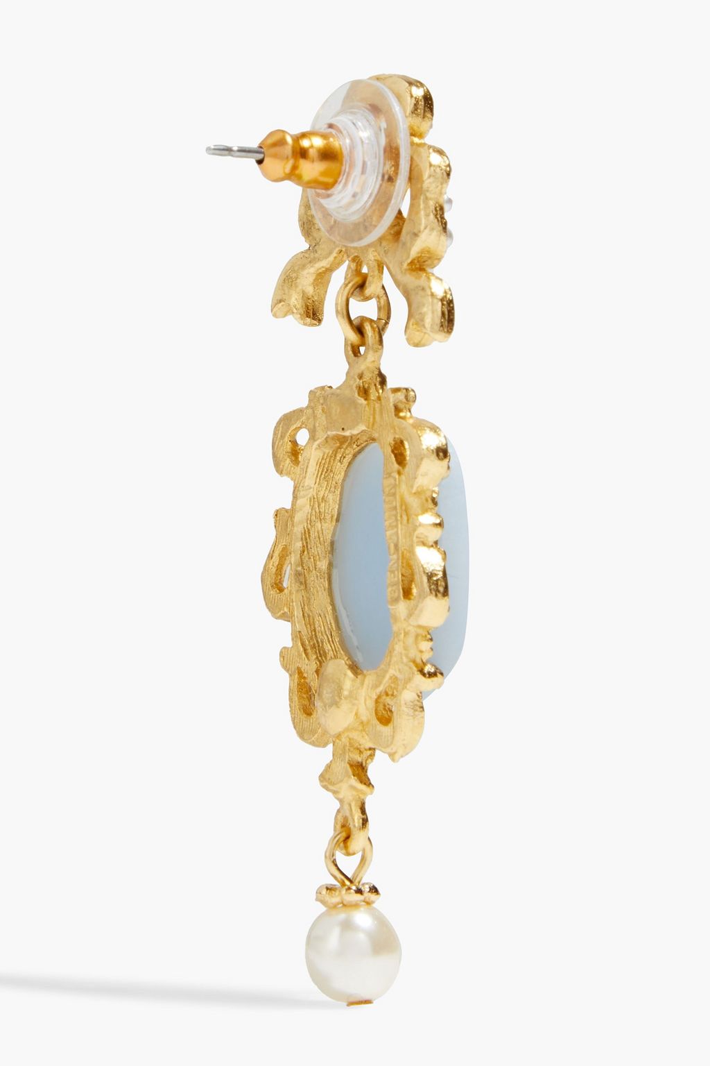 BEN-AMUN 24-karat gold-plated, faux pearl and cameo earrings