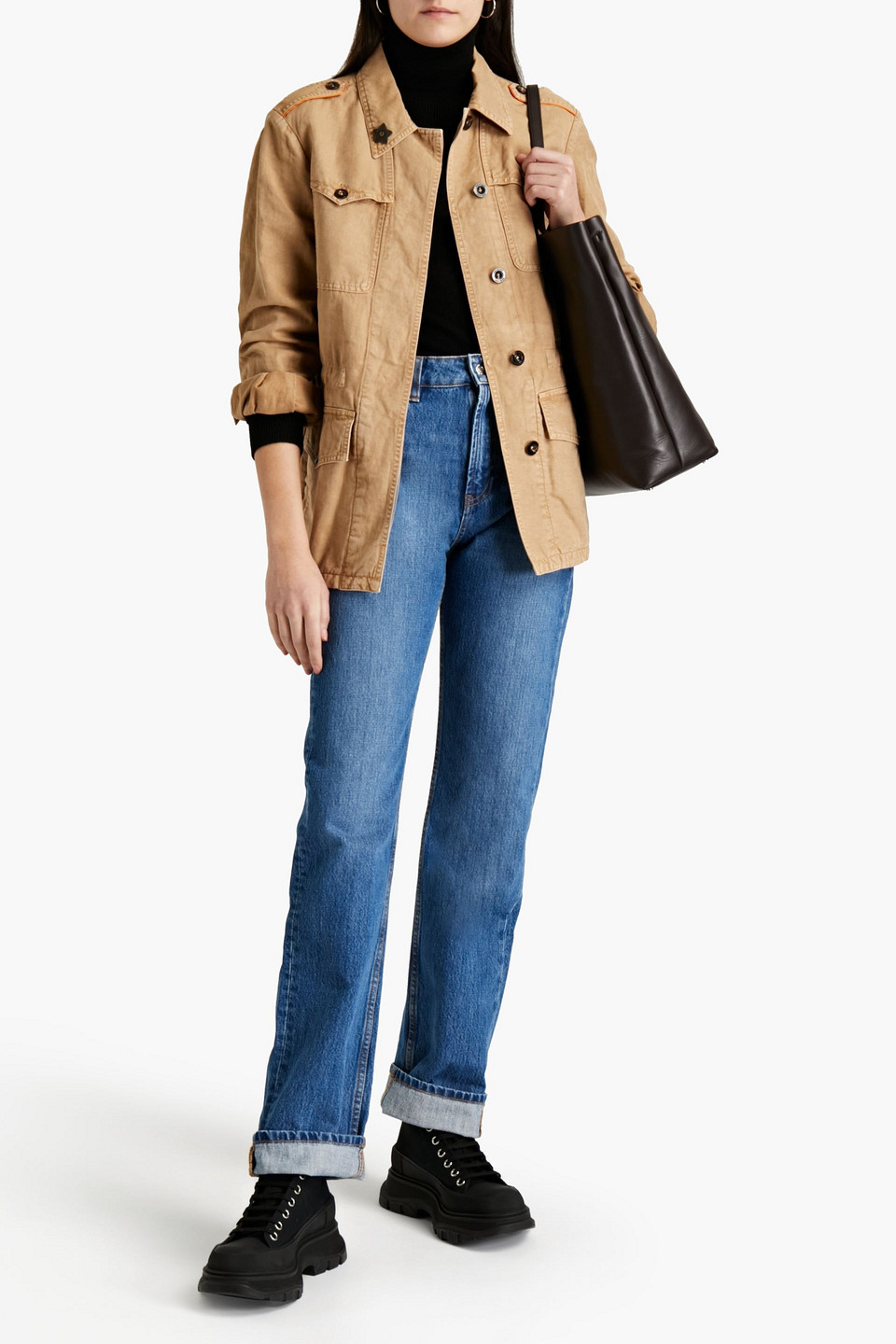 BELSTAFF EMBELLISHED COTTON AND LINEN-BLEND TWILL JACKET