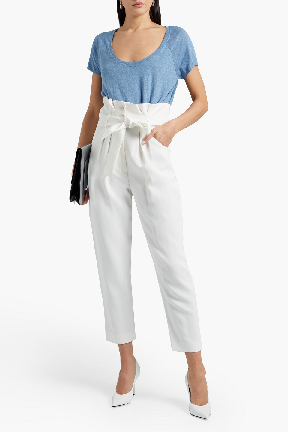 Iro Holsen Slub Linen-jersey T-shirt In Blue