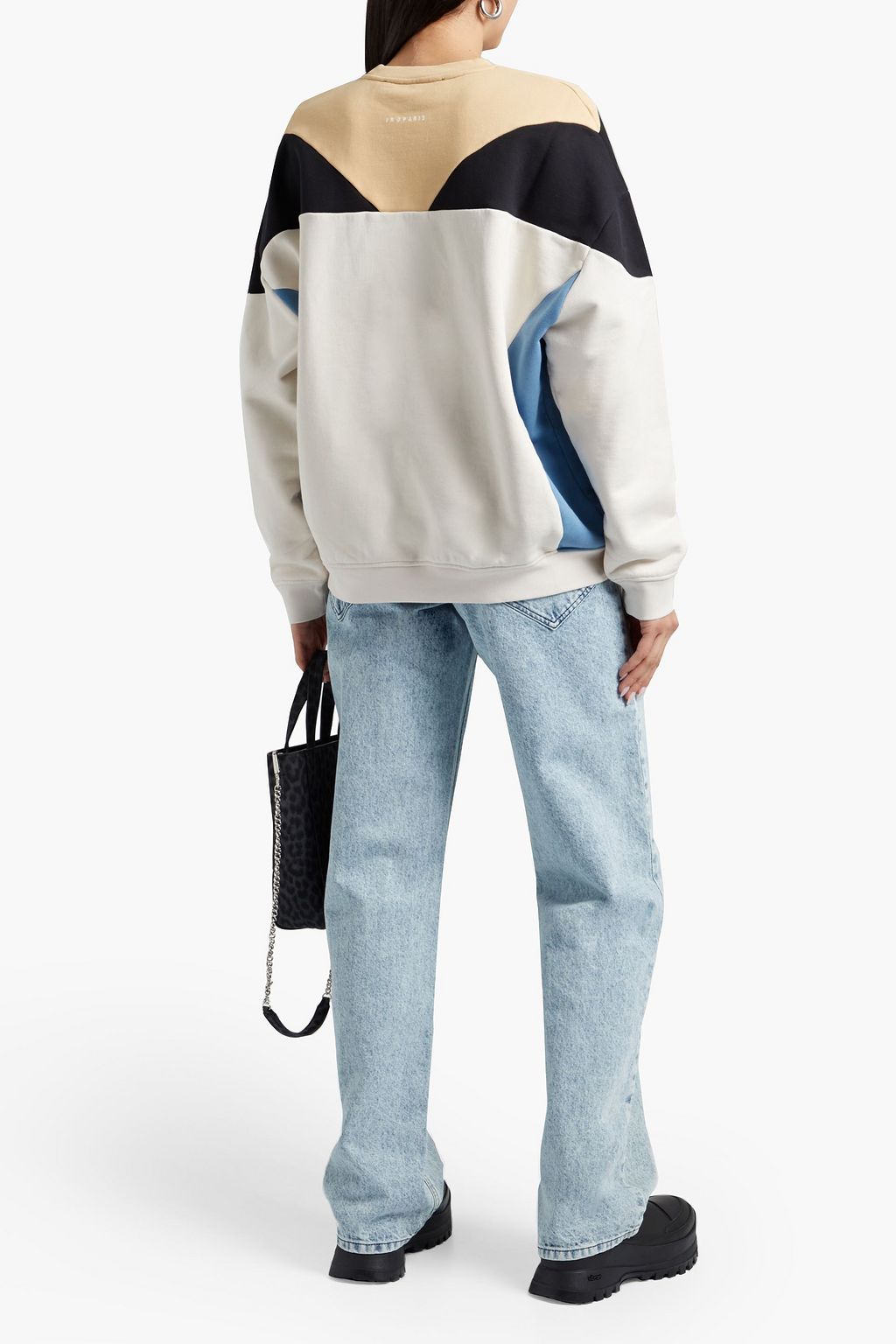 IRO Story Oversized-Sweatshirt aus Baumwollfrottee in Colour-Block-Optik