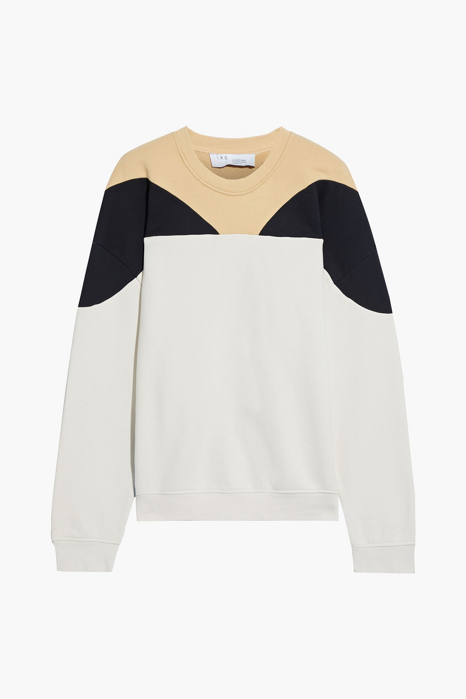IRO - Story color-block French cotton-terry sweatshirt - Neutral - XXS