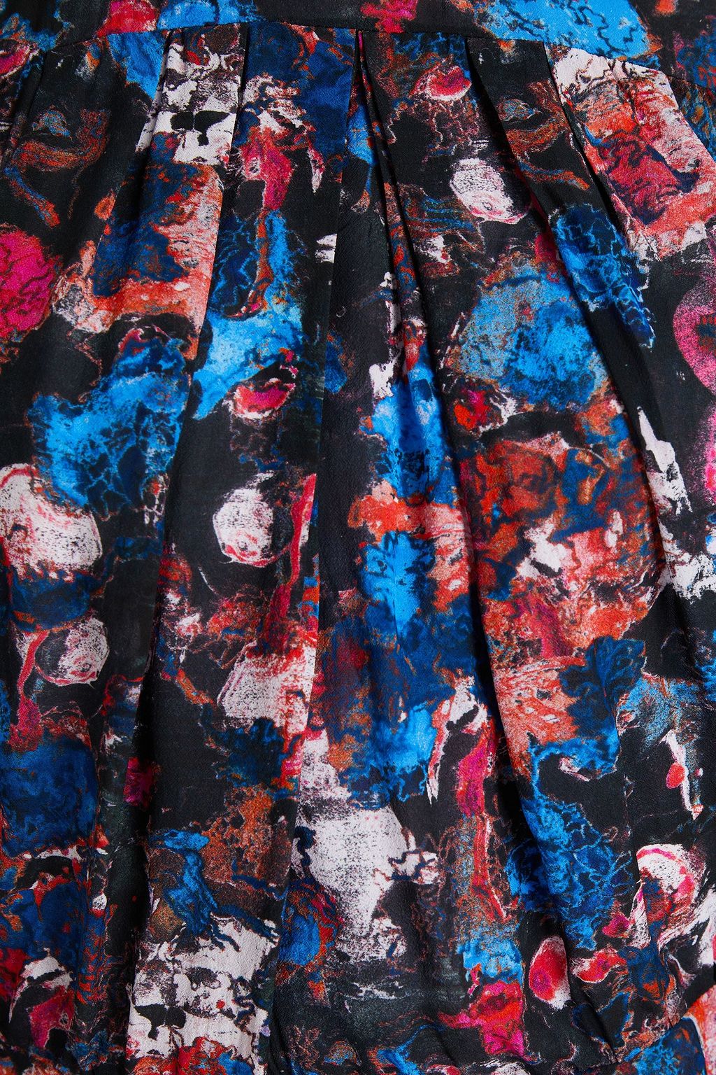 IRO Wolnie pleated printed crepe de chine top