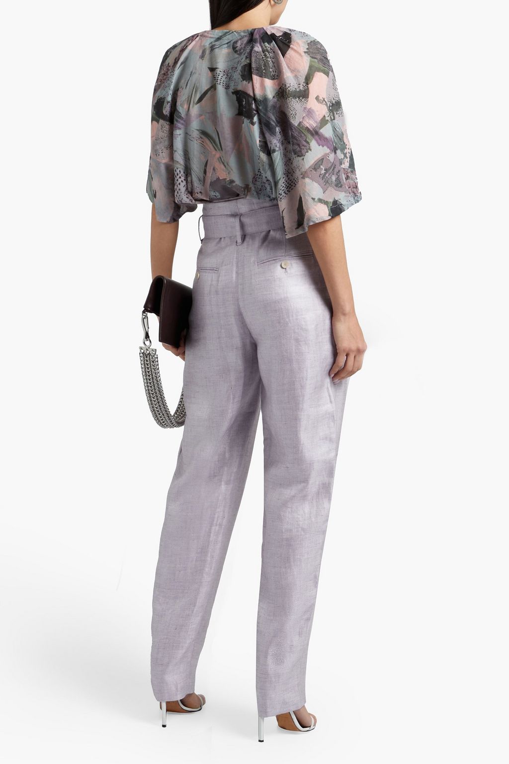 IRO Najava pleated linen-blend twill tapered pants