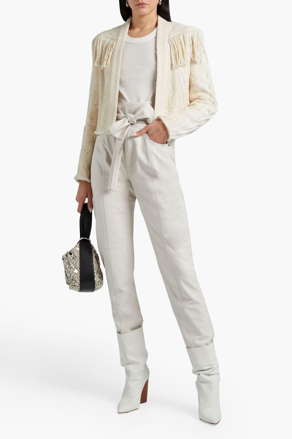 IRO Teva fringed cotton-blend bouclé jacket