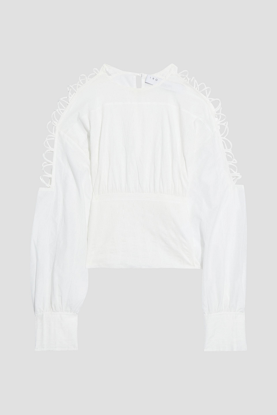iro - parikia lattice-trimmed embroidered cotton and silk-blend top - white - fr 40